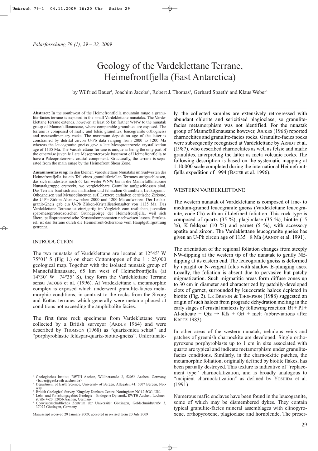 Geology of the Vardeklettane Terrane, Heimefrontfjella (East Antarctica)