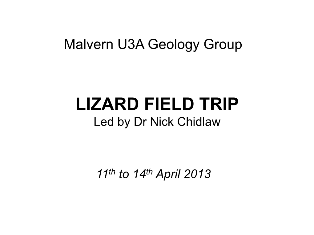 Lizard Geology Field Trip