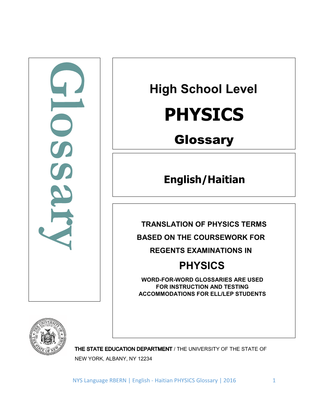 PHYSICS Glossary