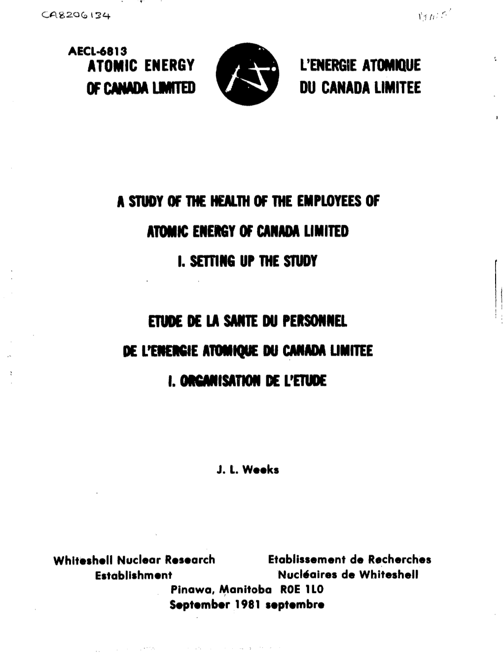 A Study of the Health of the Employees of Atomic Energy of Canada Limited