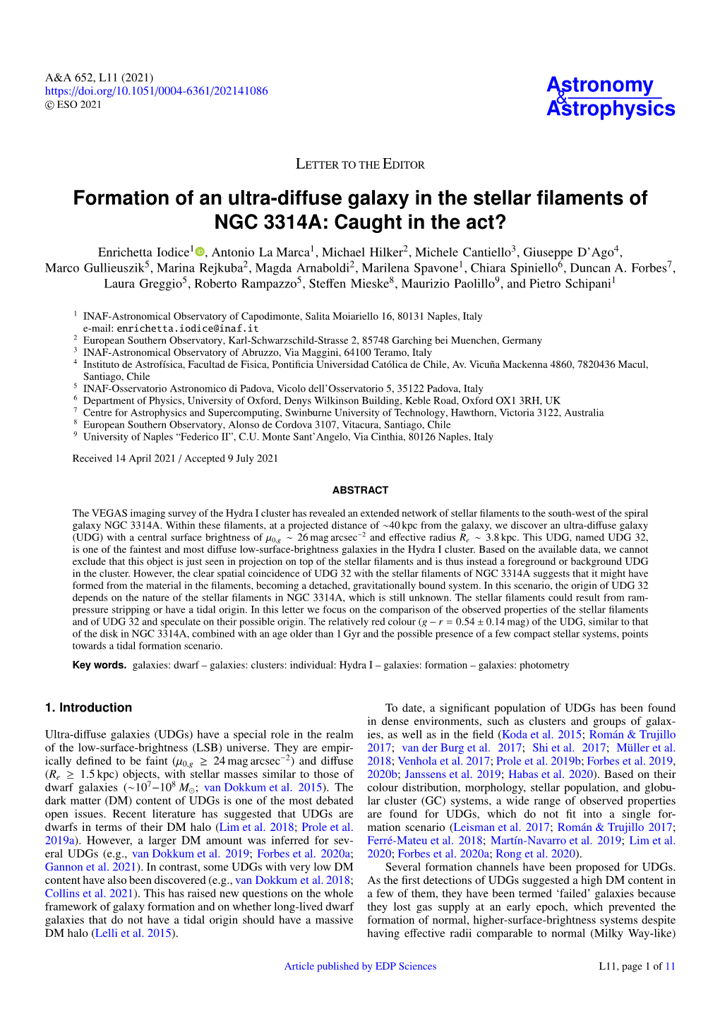 Formation of an Ultra-Diffuse Galaxy in the Stellar Filaments of NGC 3314A