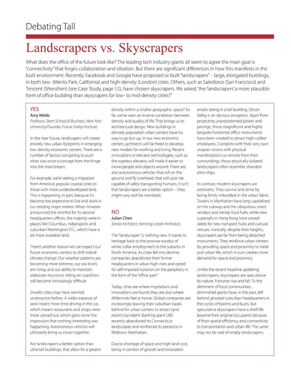 Landscrapers Vs. Skyscrapers