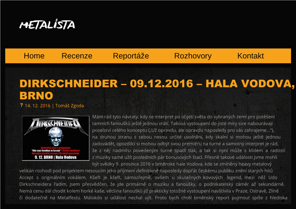 Dirkschneider – 09.12.2016 – Hala Vodova, Brno  14