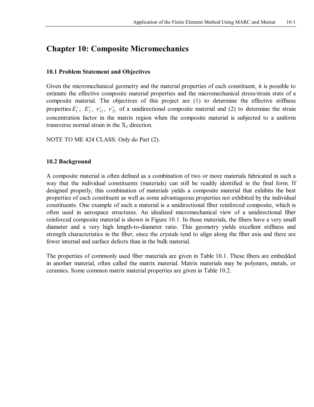 Chapter 10: Composite Micromechanics