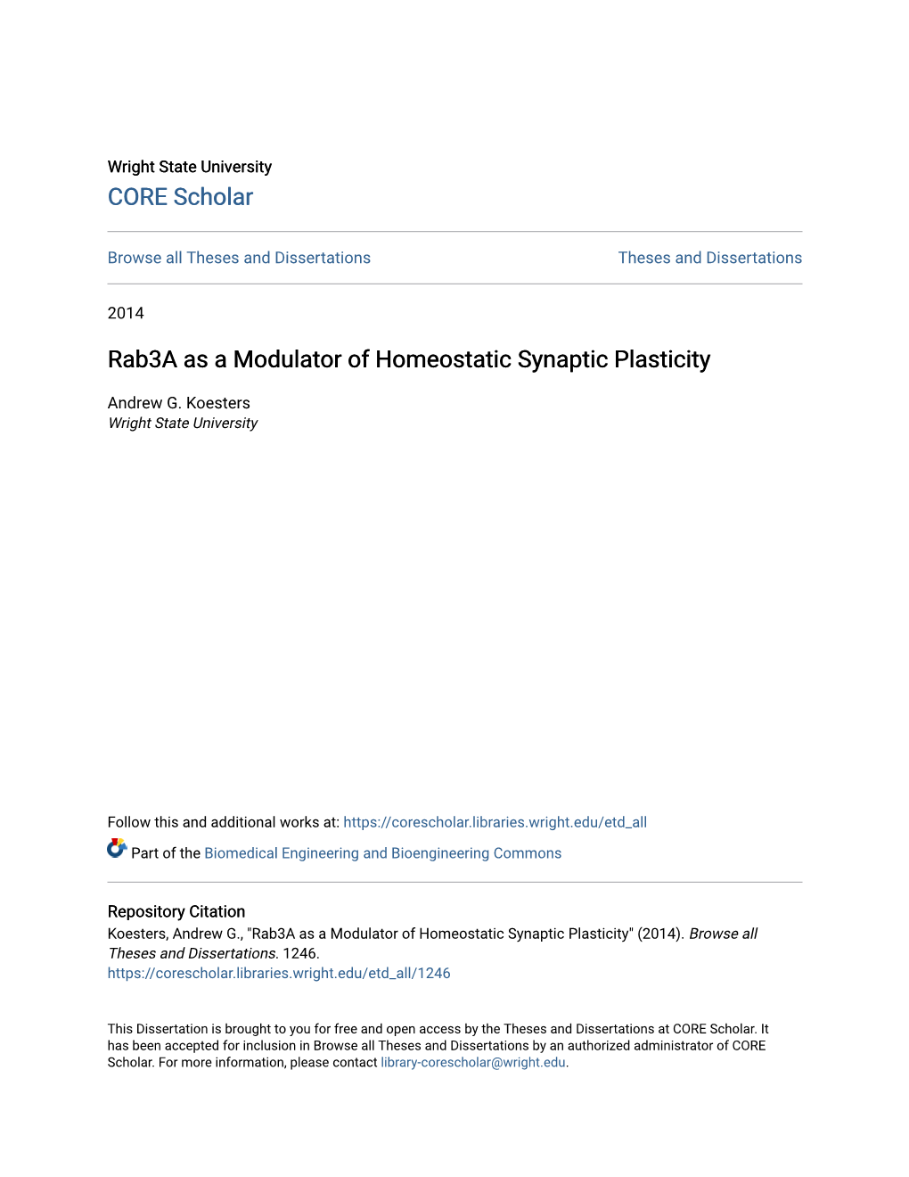 Rab3a As a Modulator of Homeostatic Synaptic Plasticity