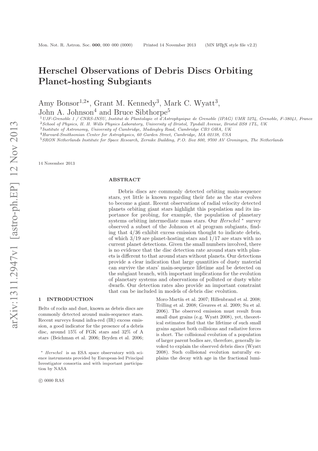 Herschel Observations of Debris Discs Orbiting Planet-Hosting Subgiants