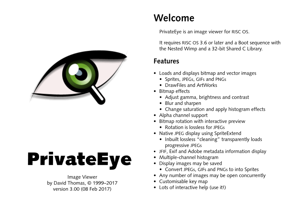 Privateeye Is an Image Viewer for RISC OS