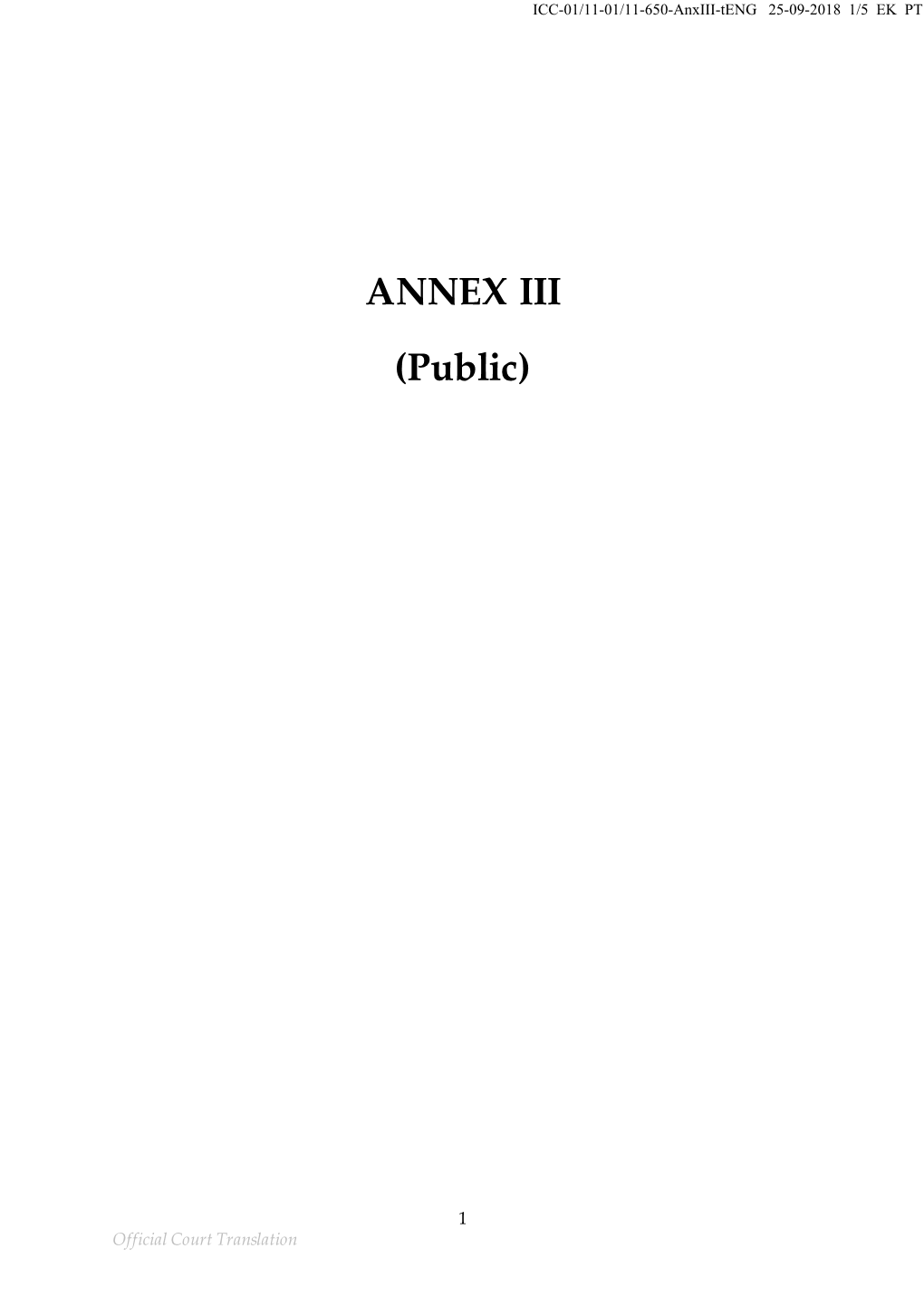 ANNEX III (Public)