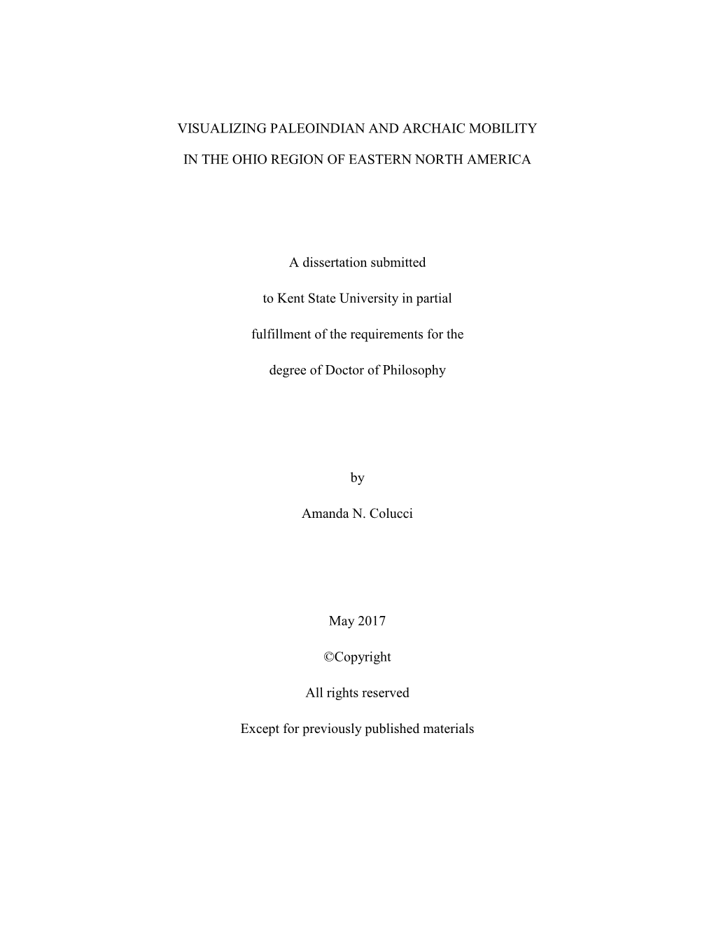 Visualizing Paleoindian and Archaic Mobility in the Ohio