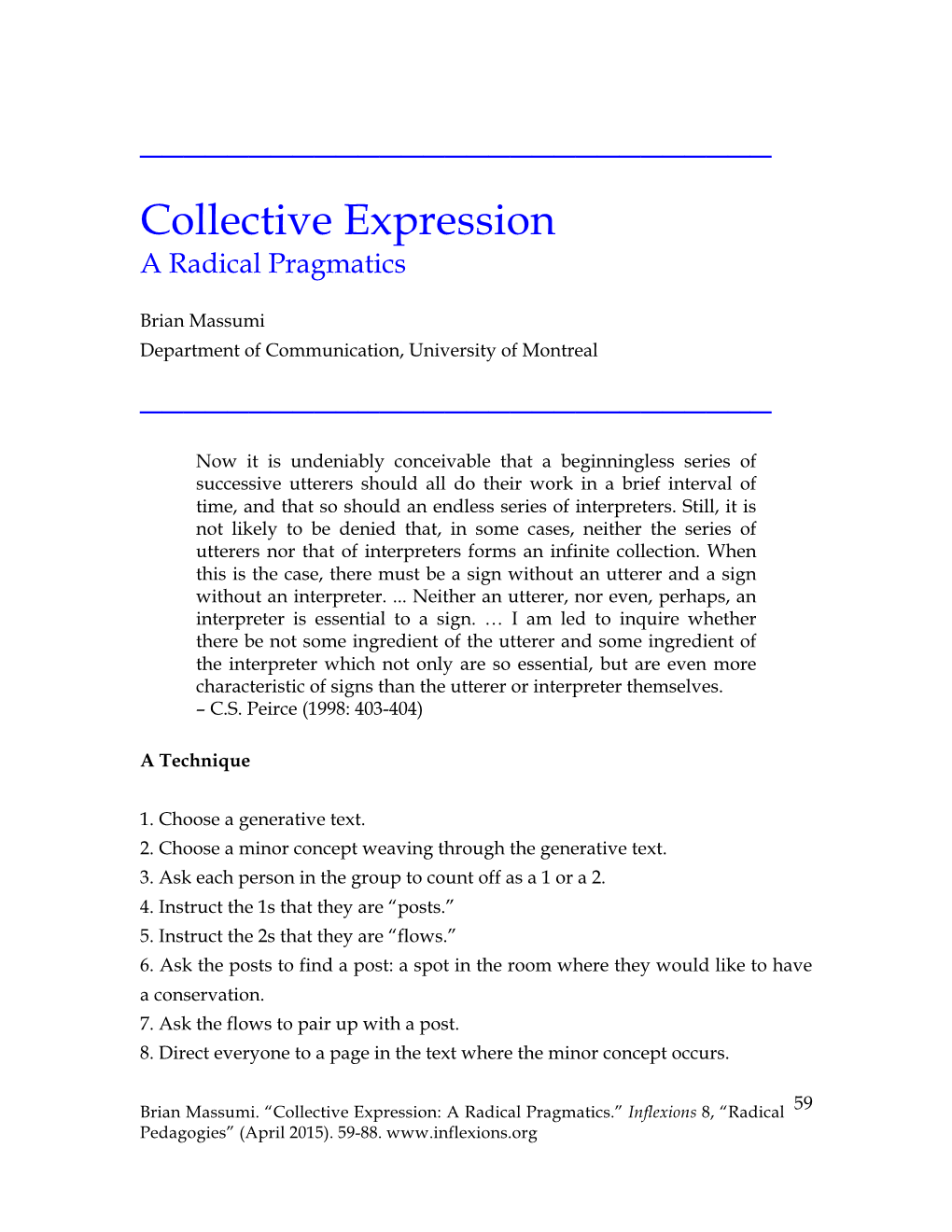 Collective Expression a Radical Pragmatics