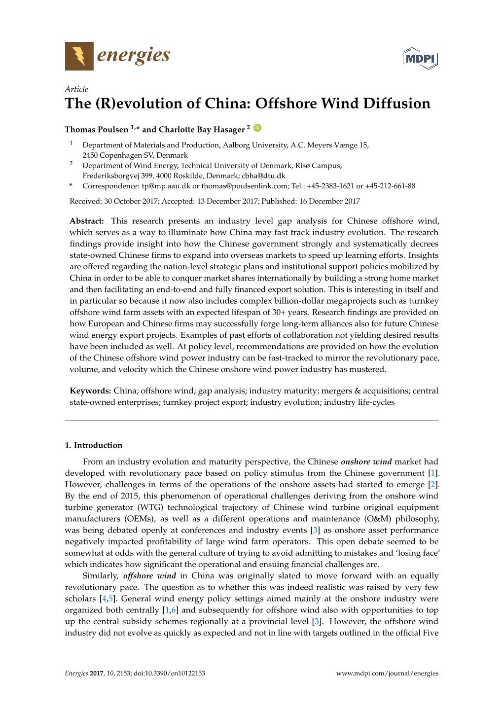 Offshore Wind Diffusion