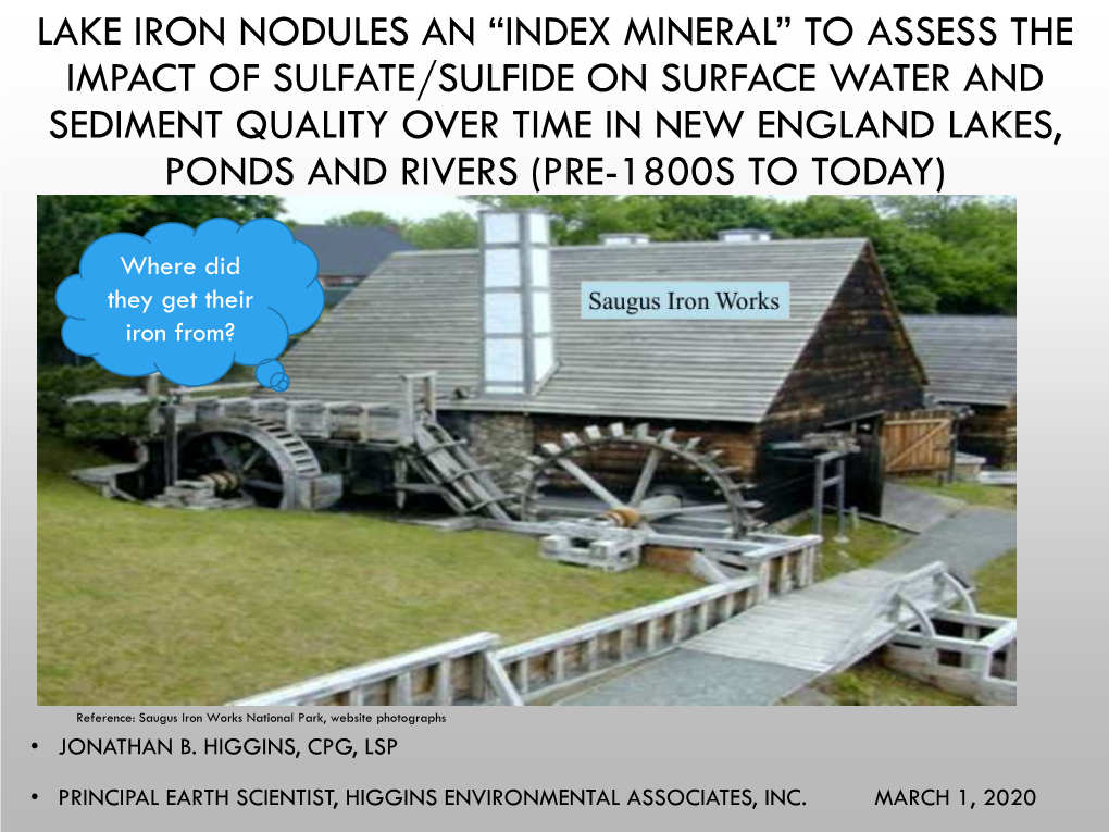 Lake Iron Nodules an “Index Mineral”