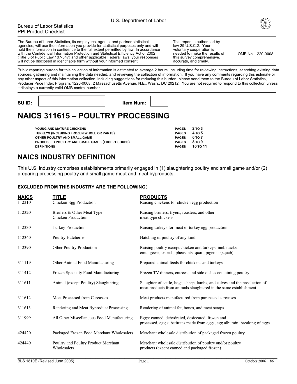 Naics 311615 – Poultry Processing