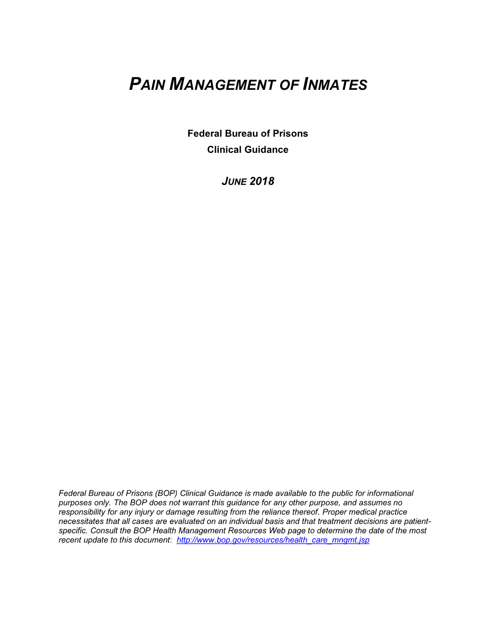 Pain Management of Inmates