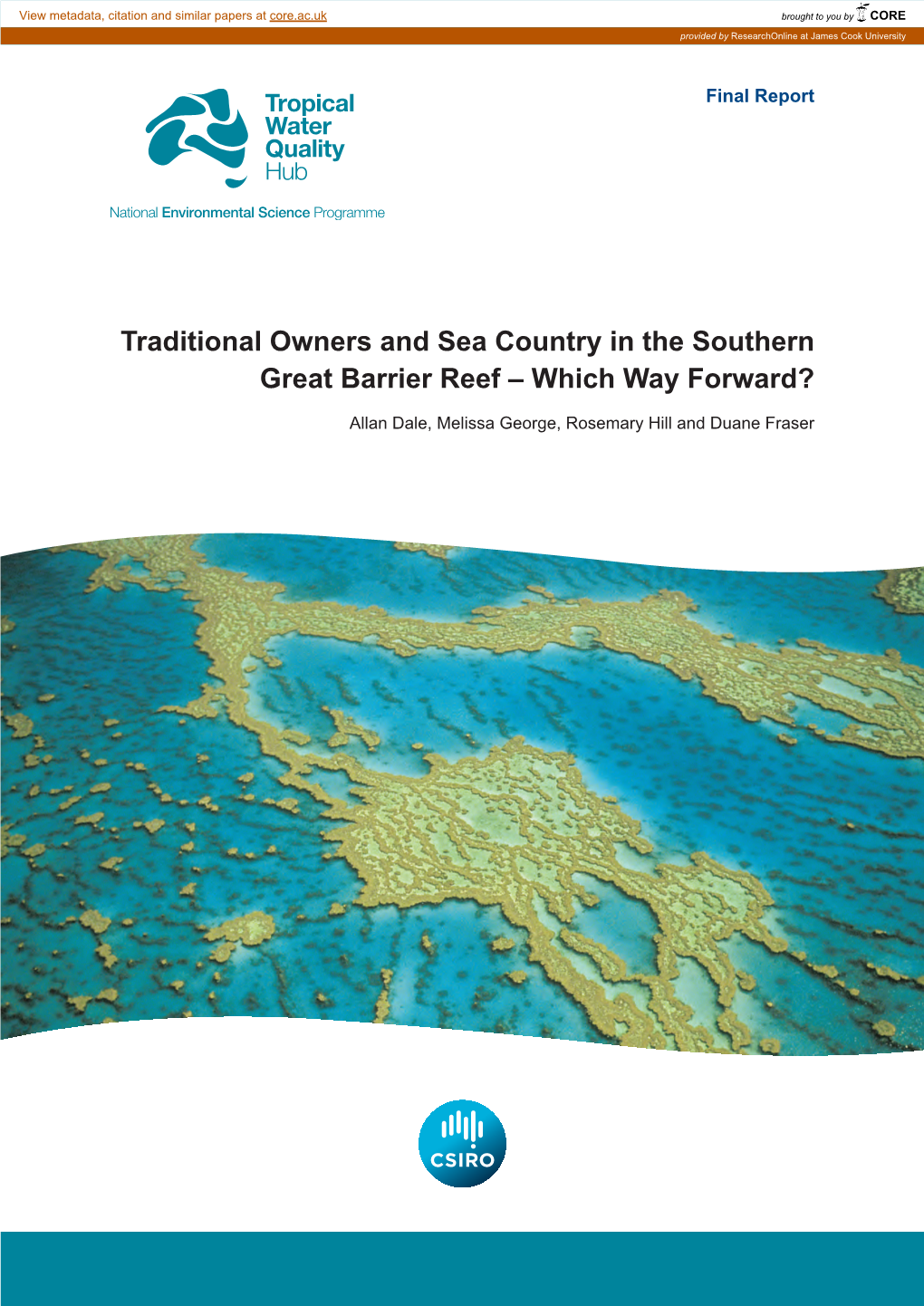 Traditional Owners and Sea Country in the Southern Great Barrier Reef – Which Way Forward?