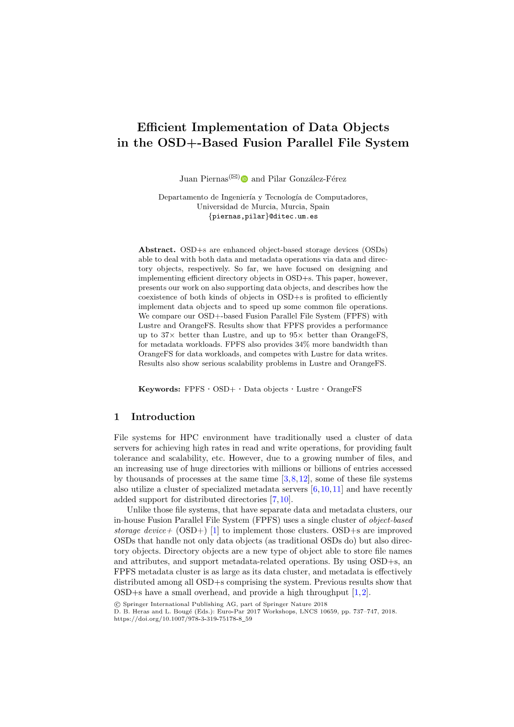 Efficient Implementation of Data Objects in the OSD+-Based Fusion