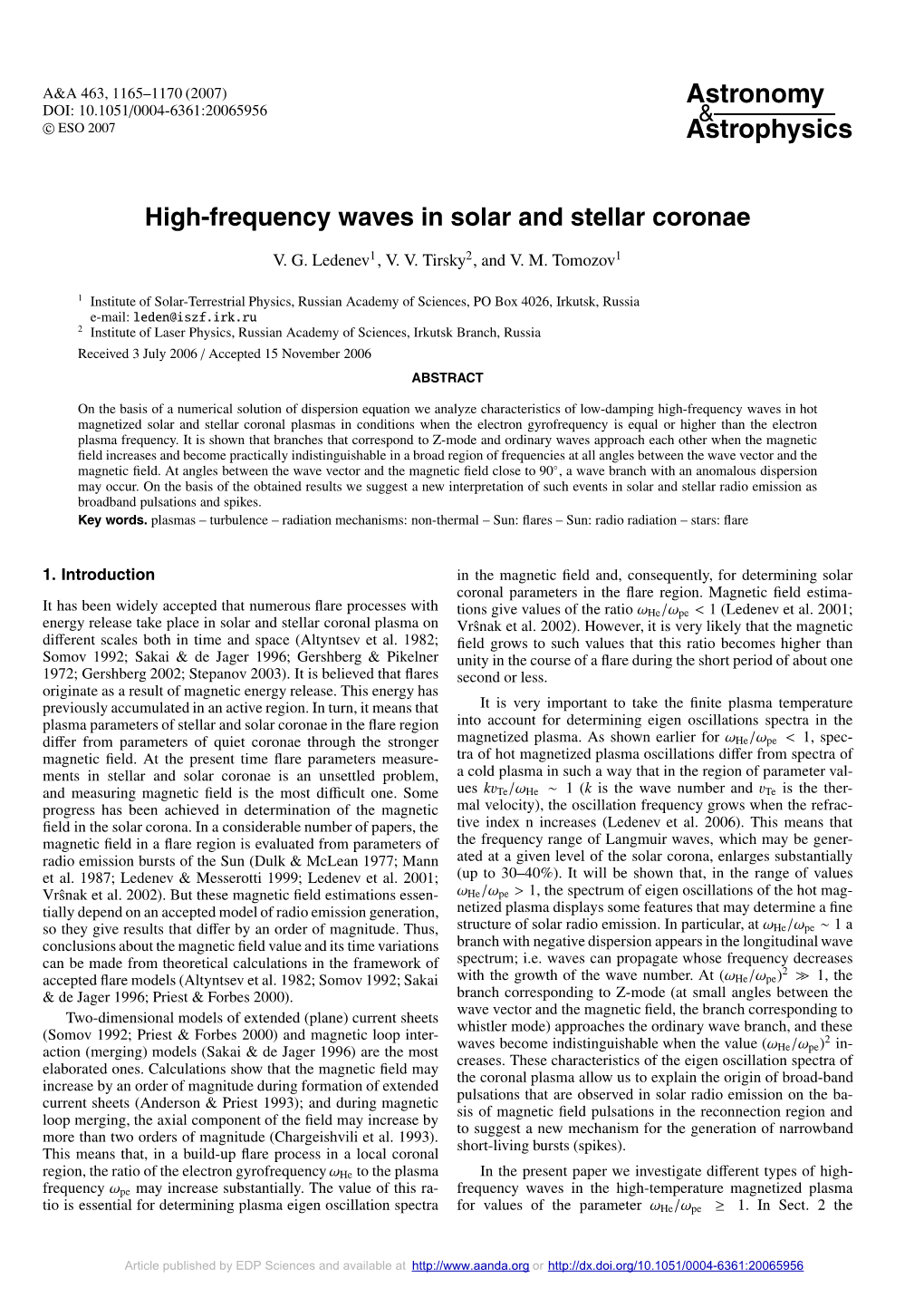 High-Frequency Waves in Solar and Stellar Coronae