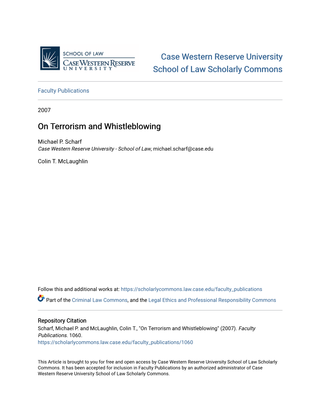 On Terrorism and Whistleblowing