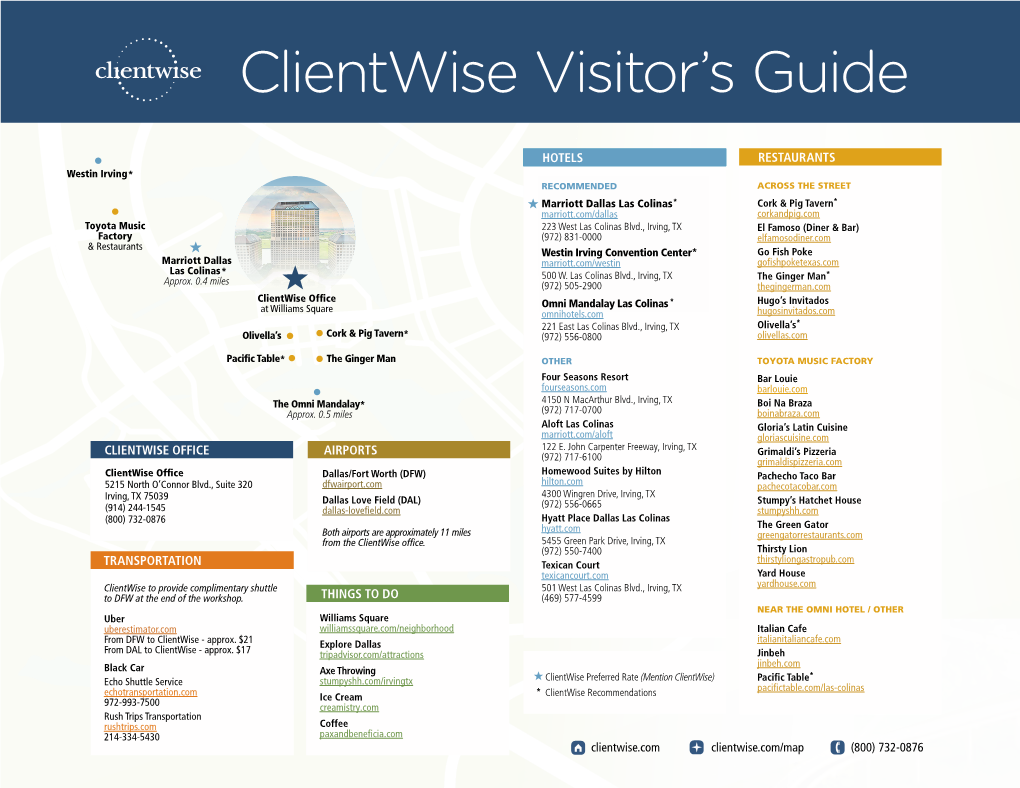Clientwise Visitor's Guide