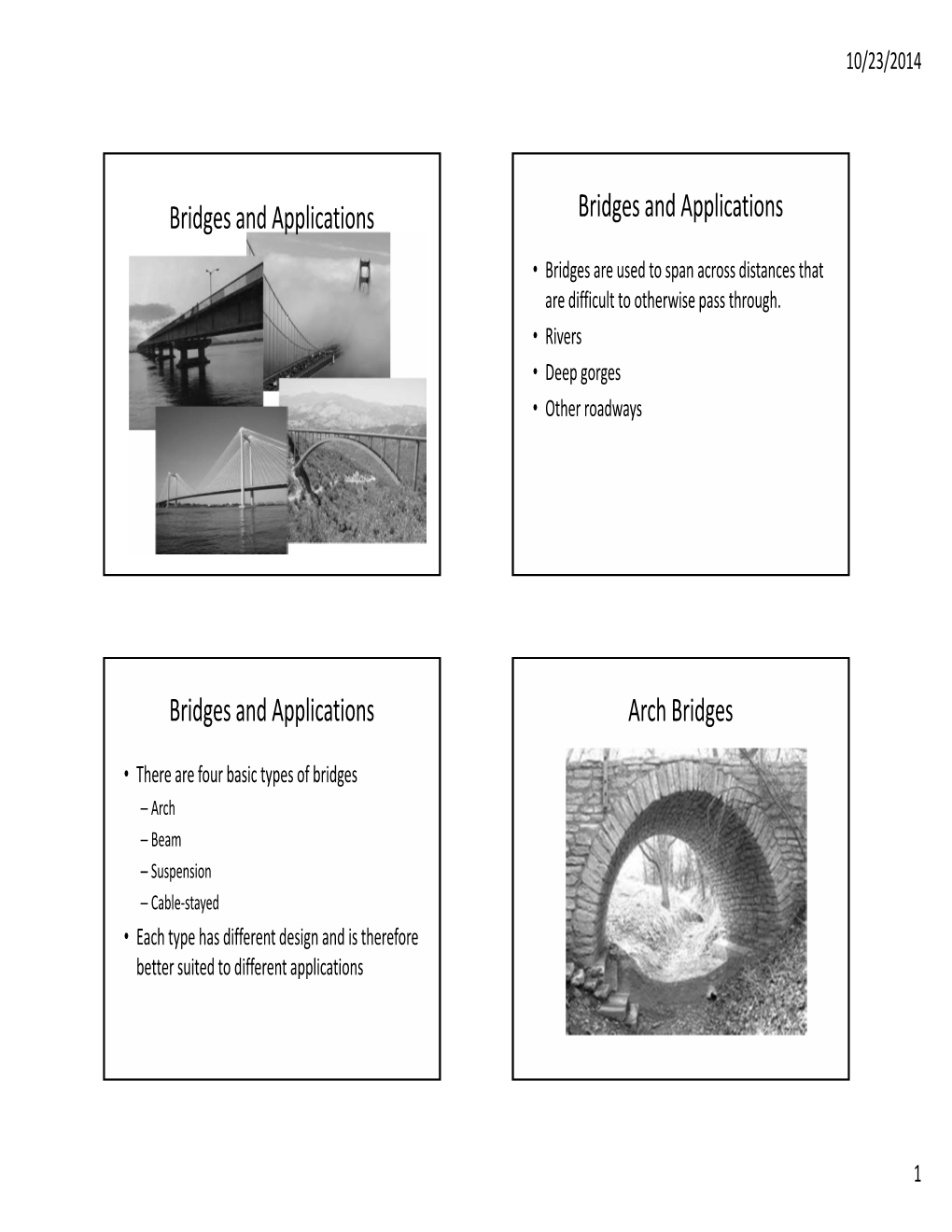 Bridges and Applications Bridges and Applications Bridges and Applications Arch Bridges