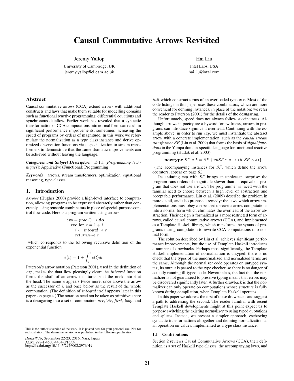 Causal Commutative Arrows Revisited