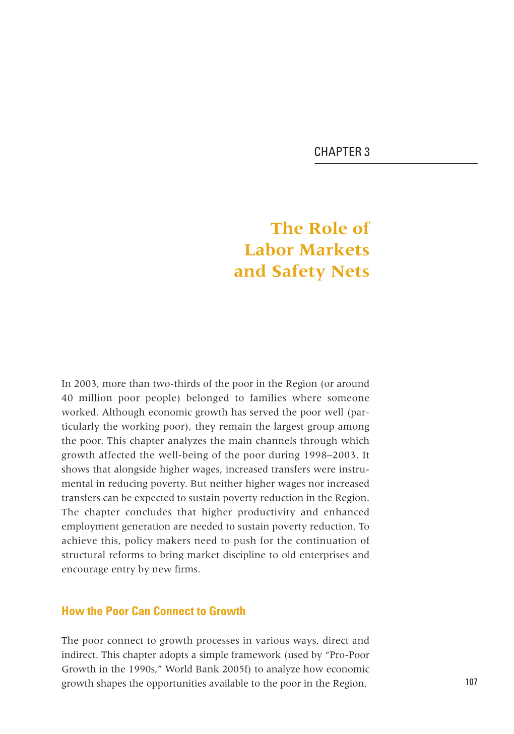 The Role of Labor Markets and Safety Nets