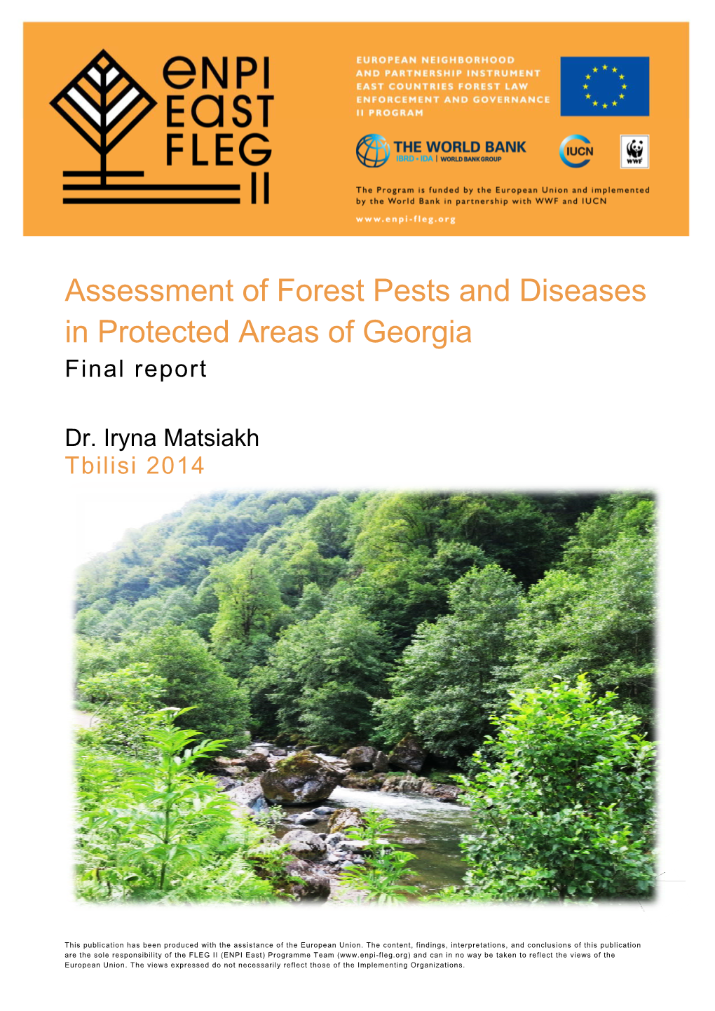 Assessment of Forest Pests and Diseases in Protected Areas of Georgia Final Report