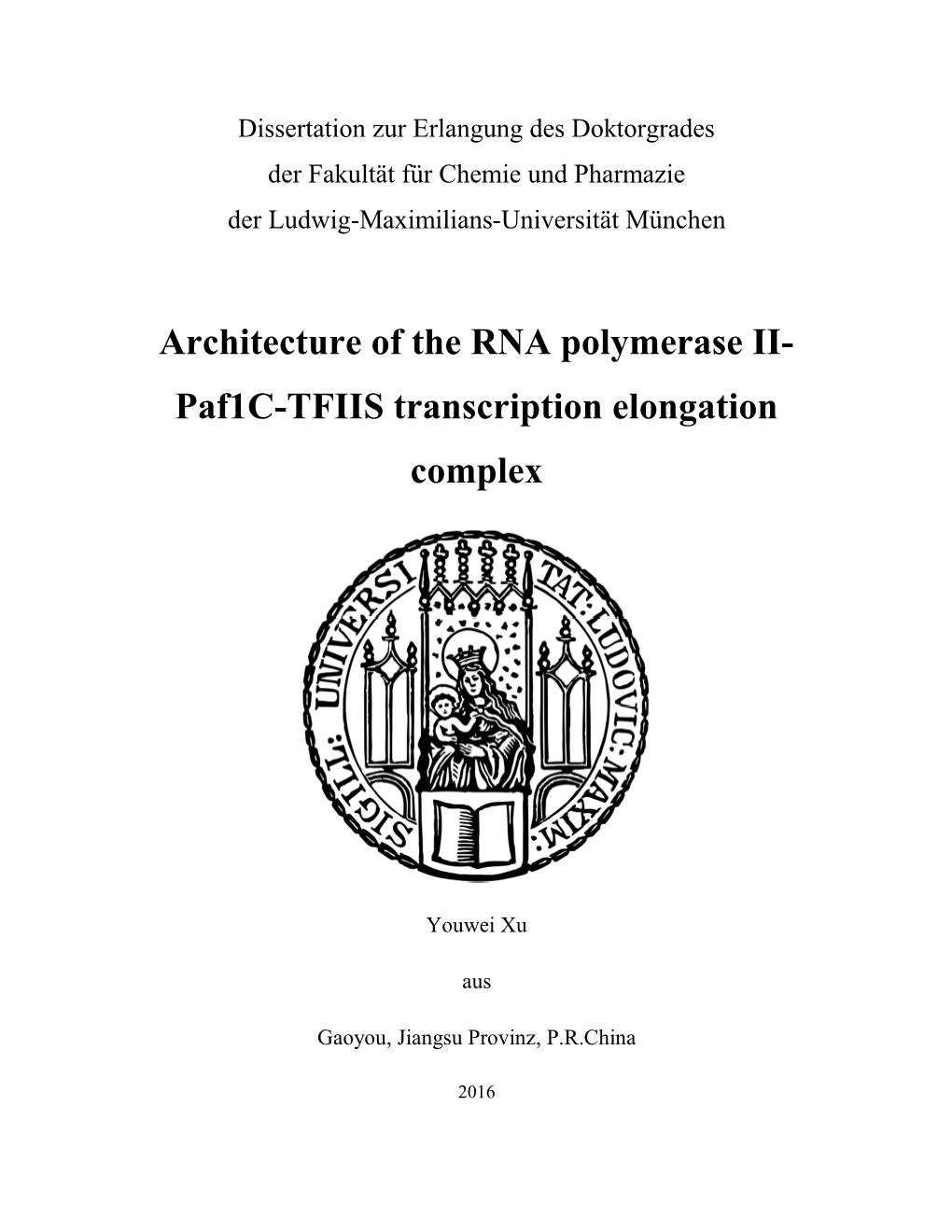 Architecture of the RNA Polymerase II-Paf1c-TFIIS Transcription Elongation Complex