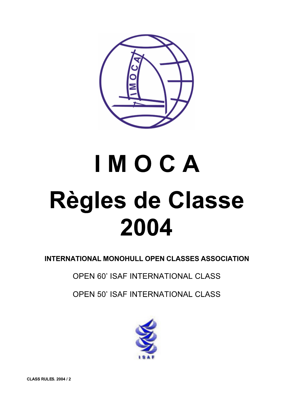 I M O C a Règles De Classe 2004
