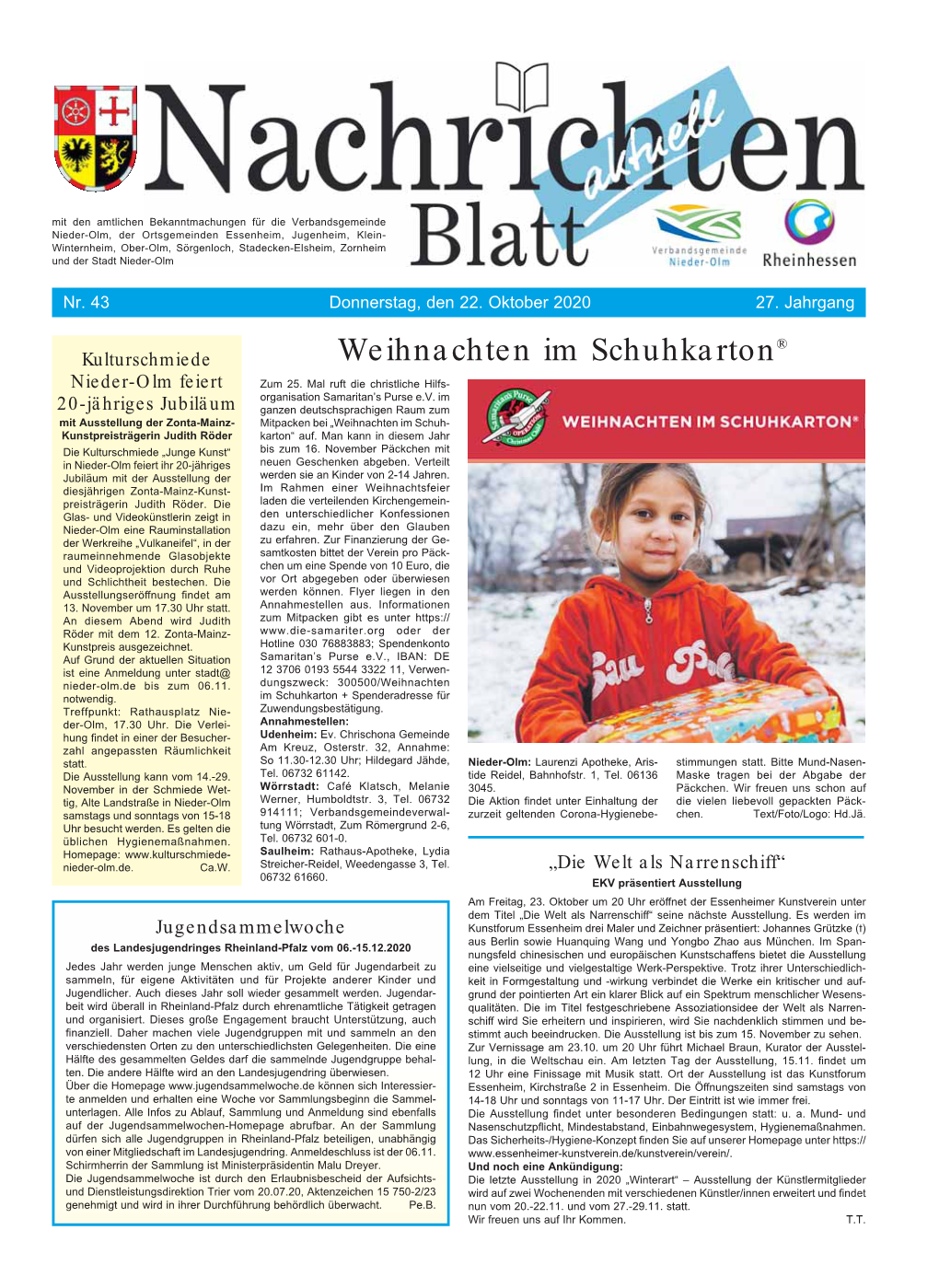 Nachrichtenblatt Nr. 43 Vom 22. Oktober 2020