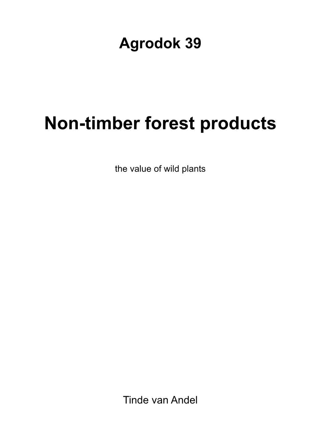 Non-Timber Forest Products