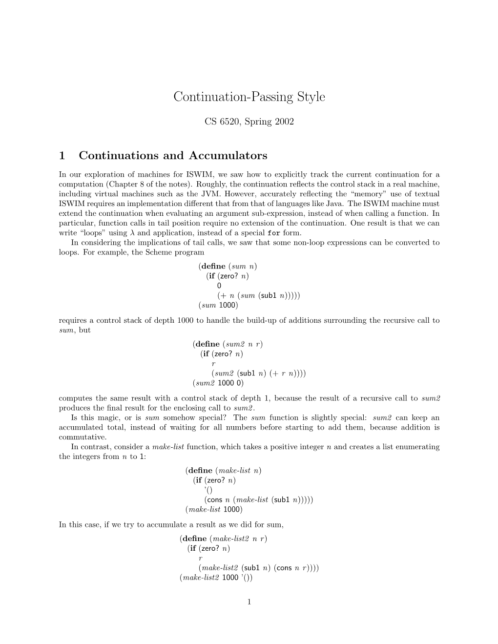 Continuation-Passing Style