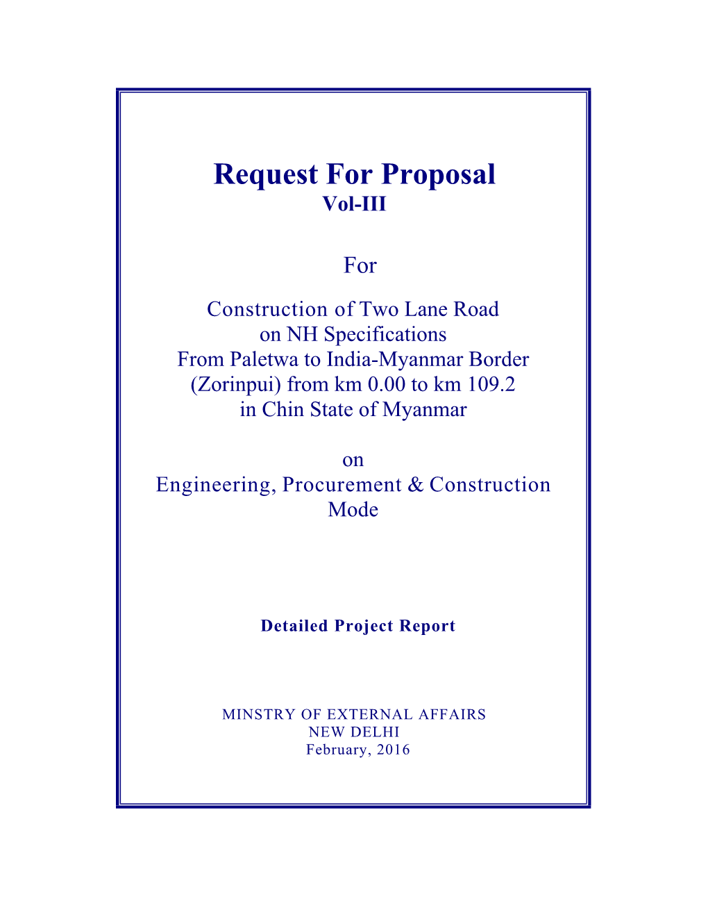 Request for Proposal Vol-III