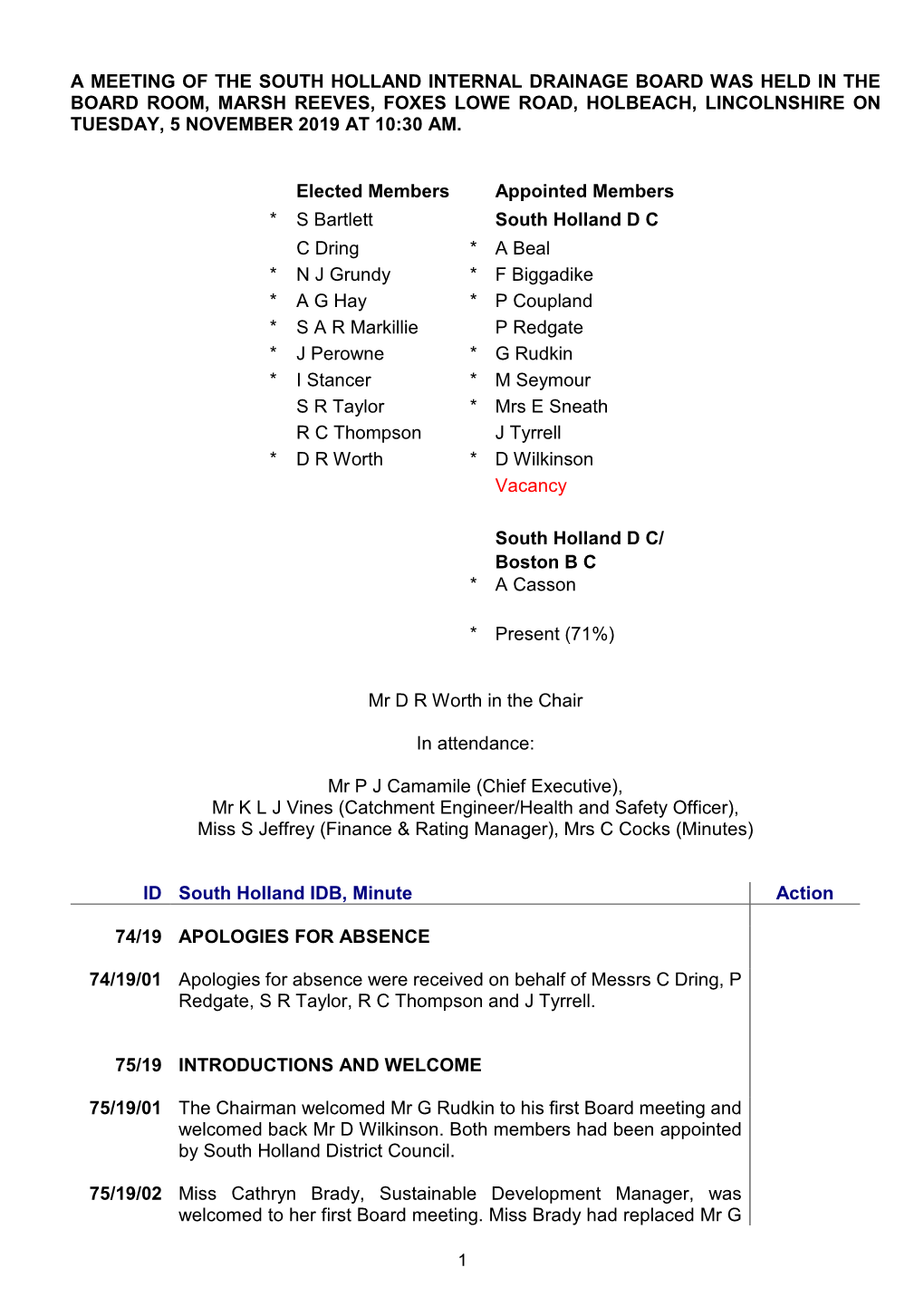 Board Meeting Minutes and Report Extracts