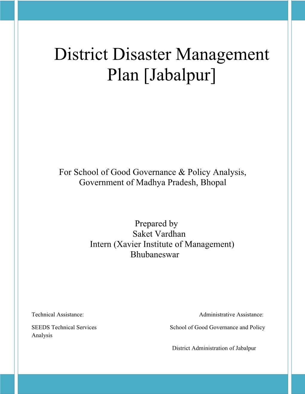 District Disaster Management Plan [Jabalpur]
