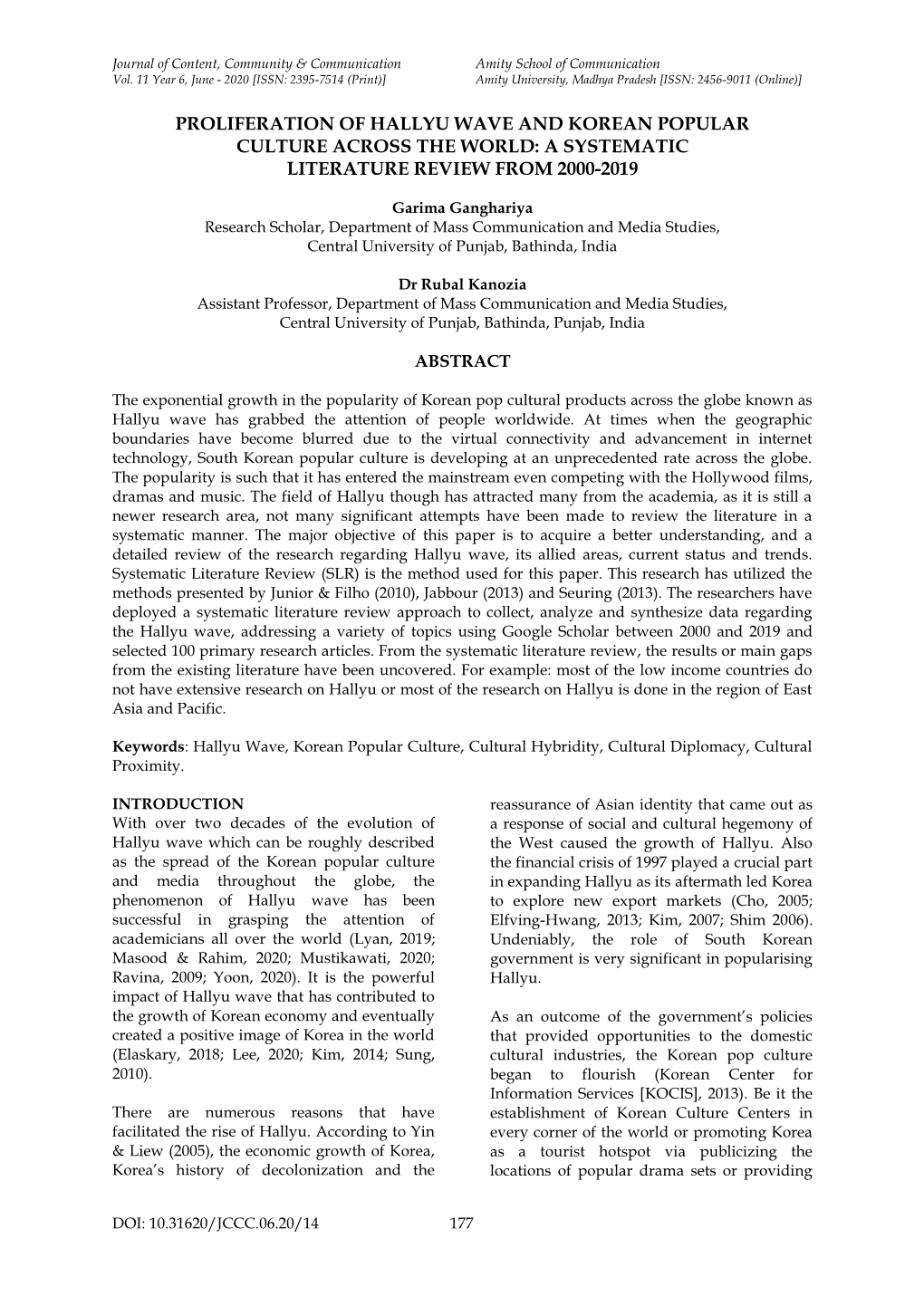 Proliferation of Hallyu Wave and Korean Popular Culture Across the World: a Systematic Literature Review from 2000-2019