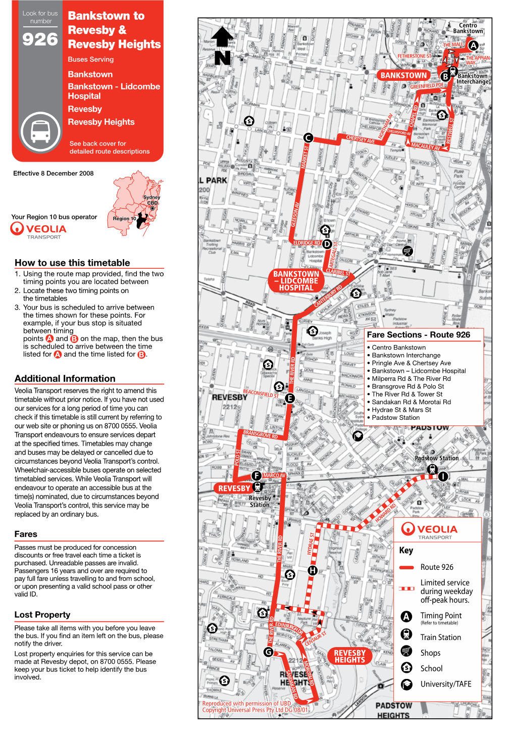 Bankstown to Revesby & Revesby Heights