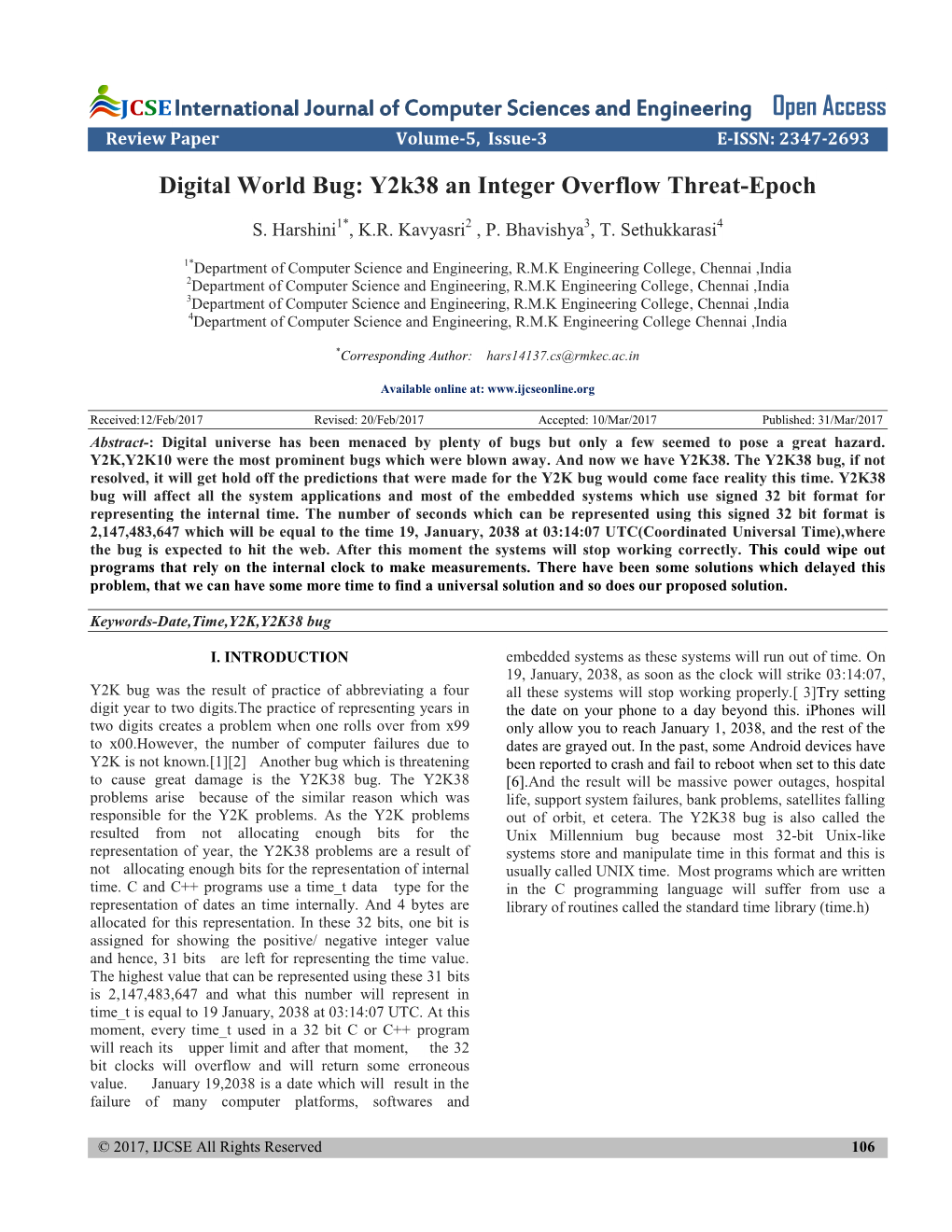 Digital World Bug: Y2k38 an Integer Overflow Threat-Epoch