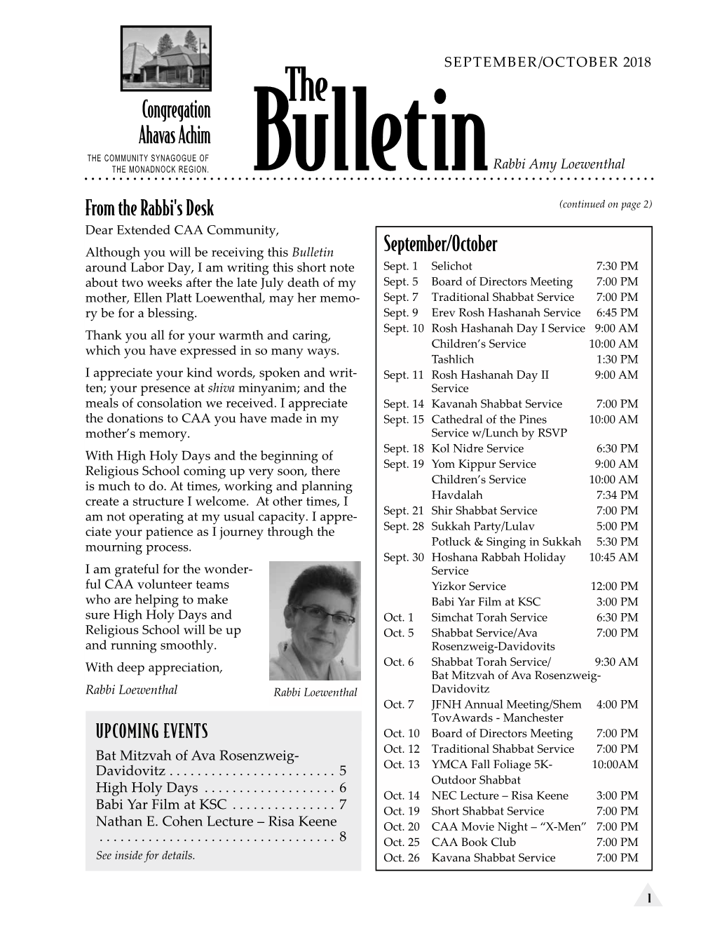 October 2018 Bulletin