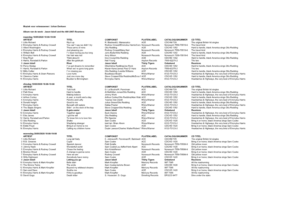 Muziek Voor Volwassenen 2020 Week 21