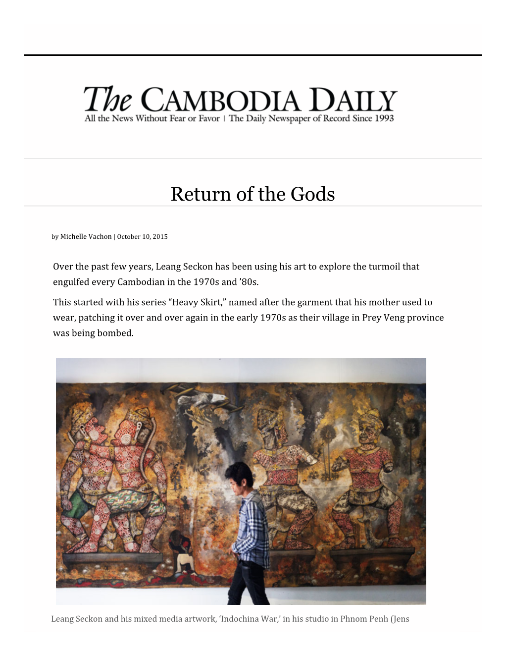 Return of the Gods - the Cambodia Daily