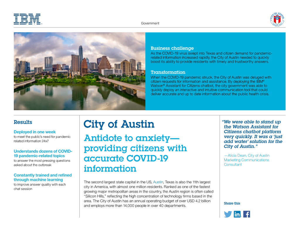 City of Austin Needed to Quickly Boost Its Ability to Provide Residents with Timely and Trustworthy Answers