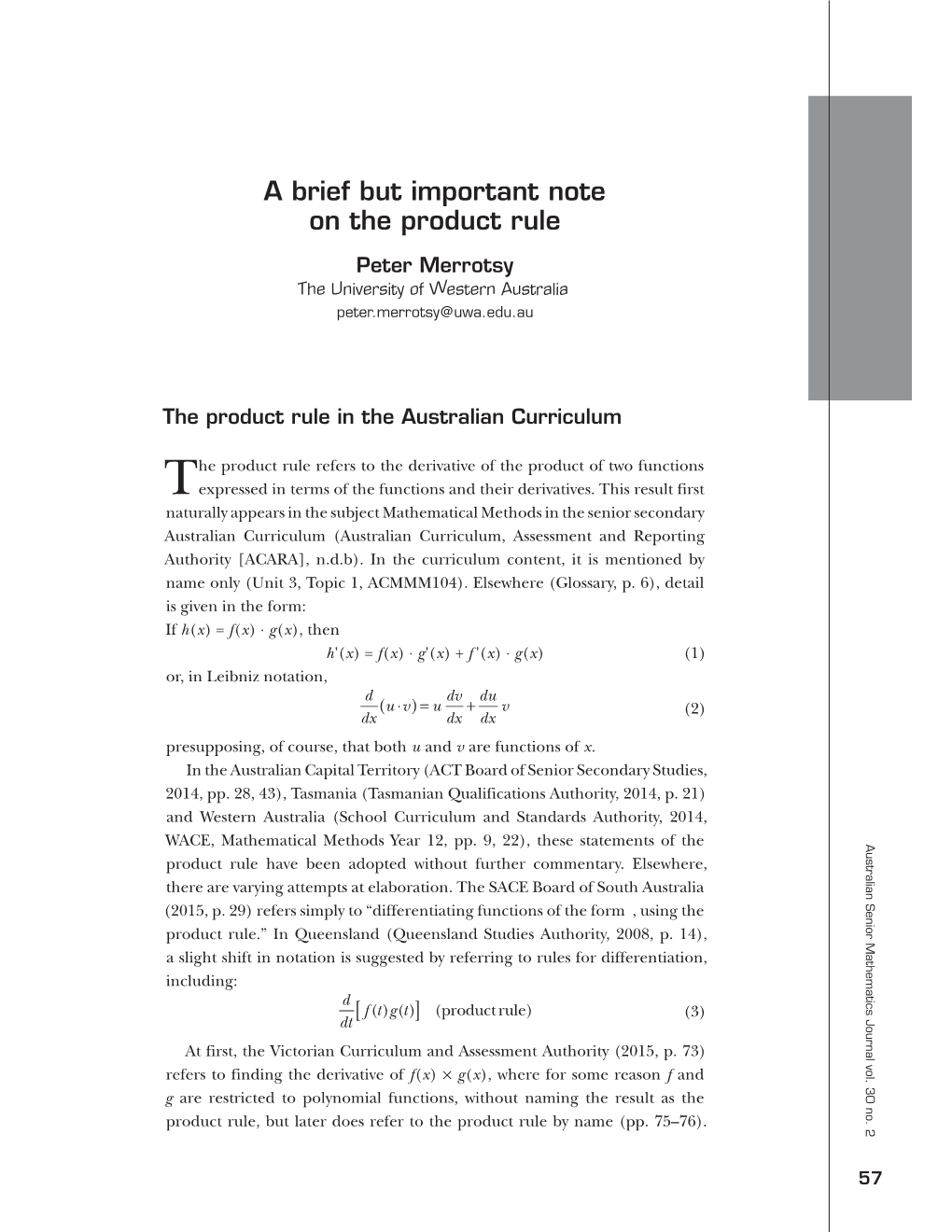 A Brief but Important Note on the Product Rule