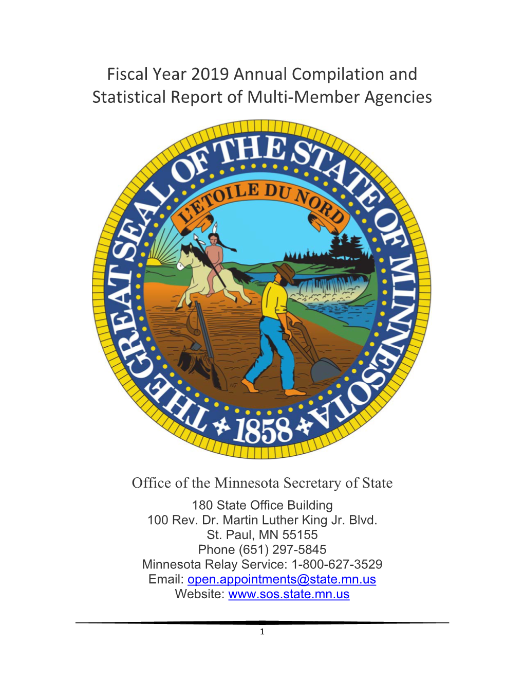 Fiscal Year 2019 Annual Compilation and Statistical Report of Multi‐Member Agencies