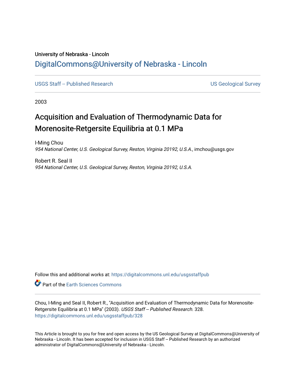 Acquisition and Evaluation of Thermodynamic Data for Morenosite-Retgersite Equilibria at 0.1 Mpa