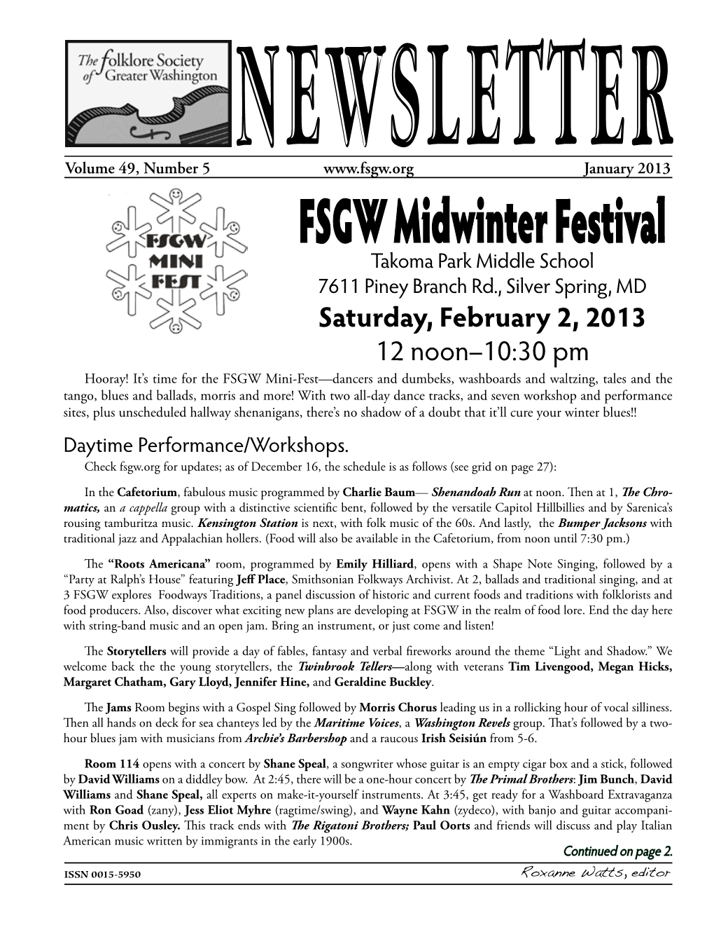 FSGW Midwinter Festival