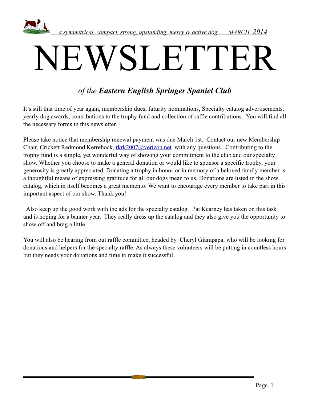 March Newsletter 2014 Email Version