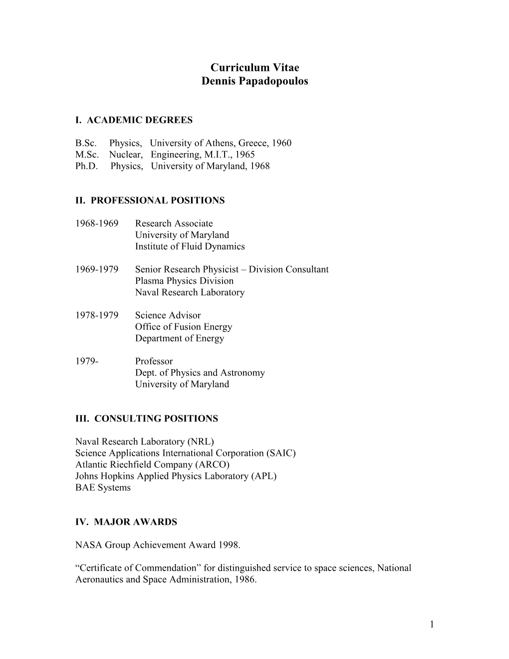 Curriculum Vitae s45