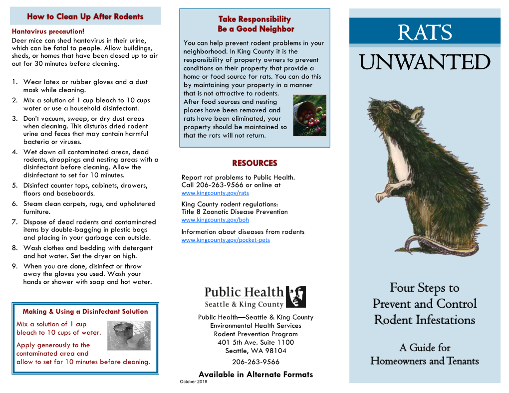 Rats Unwanted: Four Steps to Prevent and Control Rodent Infestations