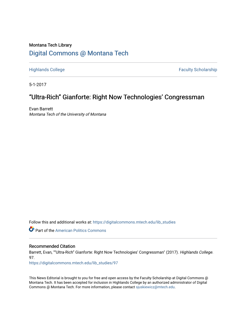 “Ultra-Rich” Gianforte: Right Now Technologies' Congressman